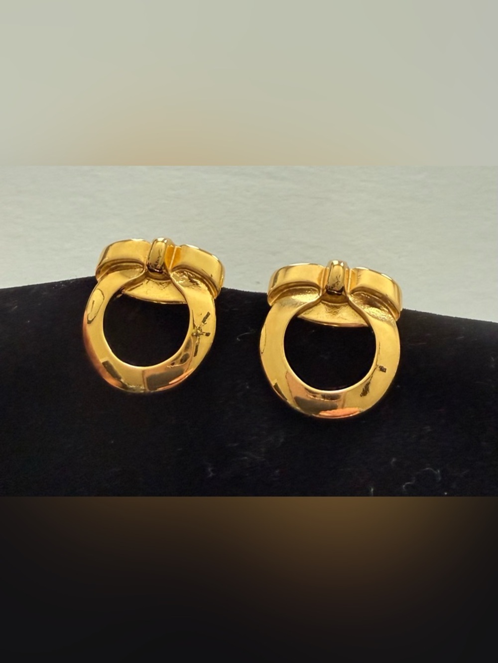 Authentic Salvatore Ferragamo Gancini clip on earrings in excellent condition !